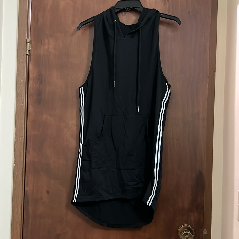 Nude Sleeveless Hoodie Dress